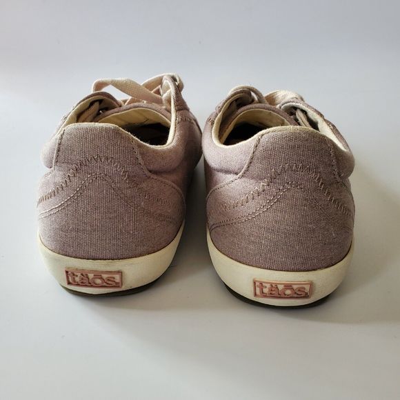 Taos Star Low Top Sneakers 10 Canvas Mauve Wash Round Toe Lace Up - Picture 6 of 12